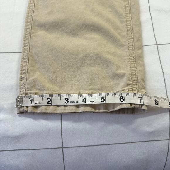 L.L.Bean Pants Womens 14 Petite Khaki Stretch Canvas Cargo Mid Rise Straight Leg - Picture 11 of 11